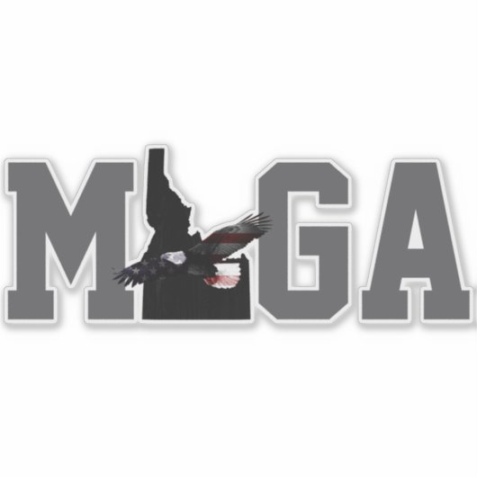 MAKE IDAHO GREAT AGAIN EAGLE FLAG - SPEEL OP MAGA STICKER (Voorkant)