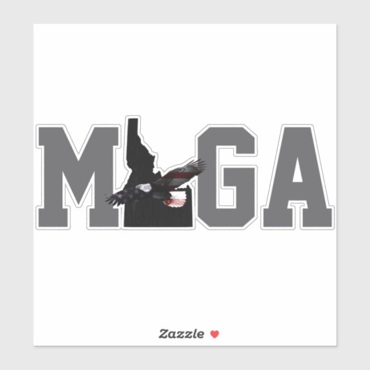 MAKE IDAHO GREAT AGAIN EAGLE FLAG - SPEEL OP MAGA STICKER (Vel)
