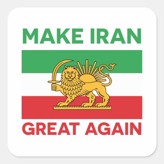 Make Iran Great Again Persian II Vierkante Sticker (Voorkant)