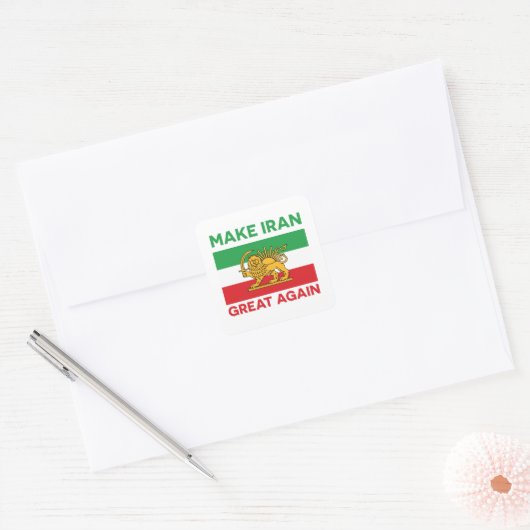 Make Iran Great Again Persian II Vierkante Sticker (Envelop)