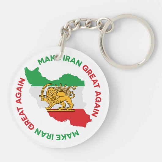 Make Iran Great Again Persian Sleutelhanger (Achterkant)