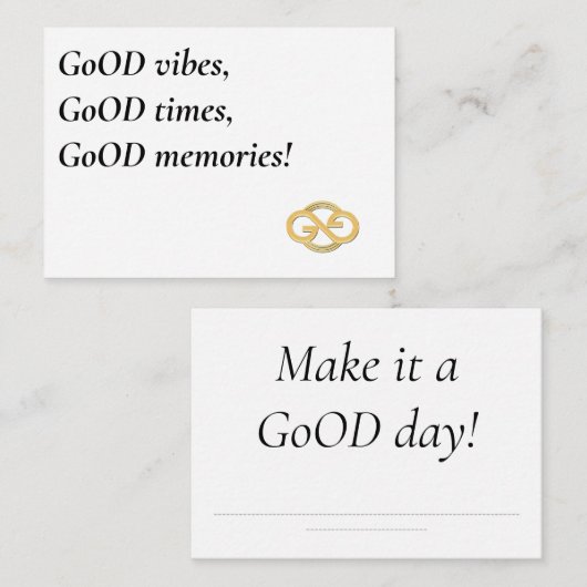 Make it a GoOD day! Notitiekaartje (Voorkant / Achterkant)