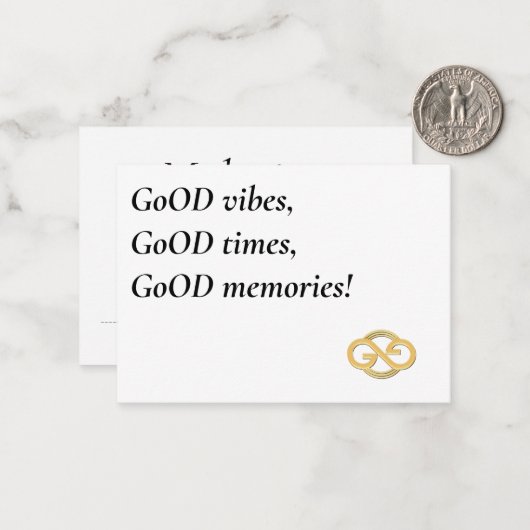 Make it a GoOD day! Notitiekaartje (Voorkant / Achterkant in situ)