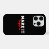 Make It Happen – Bold Red Motivational Quote Desig iPhone Hoesje (Achterkant horizontaal)