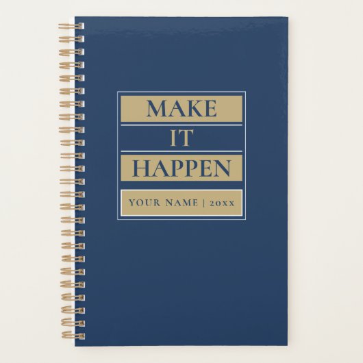 Make it happen | Custom Name & Year  Planner (Voorkant)