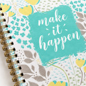 Make It Happen Inspirational Floral Notebook Notitieboek