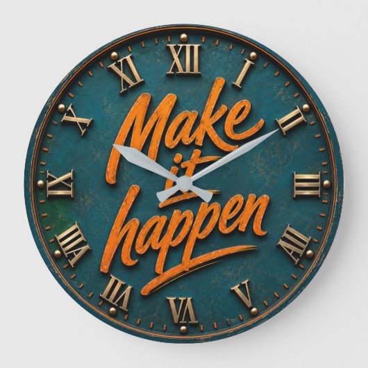Make It Happen Motivational Grote Klok (Voorkant)
