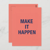 Make it happen motivational quote briefkaart (Voorkant / Achterkant)