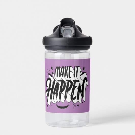 Make it Happen School Custom Name Smile Waterfles (Voorkant)
