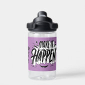 Make it Happen School Custom Name Smile Waterfles (Achterkant)