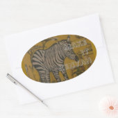 Make It Kenyan Wild Life African Safari Zebra Ovale Sticker (Envelop)