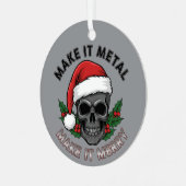 Make It Metal, Make It Merry – Punk Rock Christmas Metalen Ornament (Voorkant links)