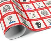 Make It Your Own | Custom 9 Family Photos Red Cadeaupapier (Rol Hoek)