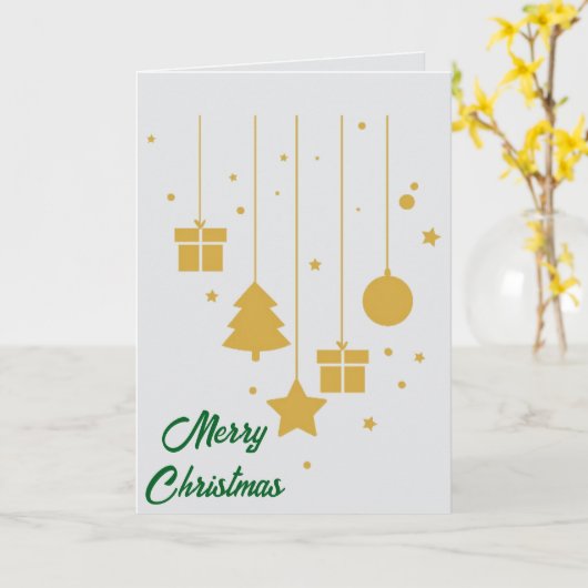 Make It Yours: Custom Folded Christmas Card Kaart (Gele Bloem)