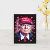 Make Love Great Again Grappige Trump Valentijnsdag Kaart (Gele Bloem)