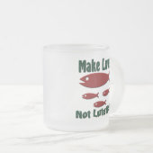 Make Love not Lutefisk Funny Scandinavian Matglas Koffiemok (Voorkant rechts)
