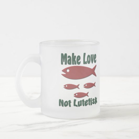 Make Love not Lutefisk Funny Scandinavian Matglas Koffiemok (Links)