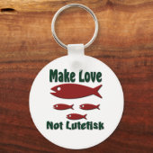 Make Love not Lutefisk Funny Scandinavian Sleutelhanger (Voorkant)