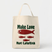 Make Love not Lutefisk Funny Scandinavian Tote Bag (Voorkant)