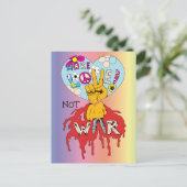 Make Love not War 2 ~ 60s Hippie Peace Sign Briefkaart (Staand voorkant)