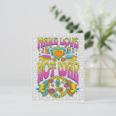 Make Love Not War beroemd gemaakt door Hippie Peac Feestdagenkaart (Staand voorkant)