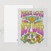 Make Love Not War beroemd gemaakt door Hippie Peac Feestdagenkaart (Voorkant / Achterkant)