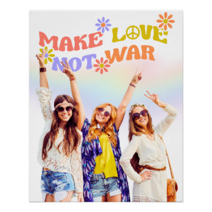 Make Love Not War beroemd gemaakt door Retro Hippi Perfect Poster
