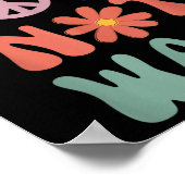 Make Love Not War Hippie 70s Peace Daisy Grappig Poster (Hoek)