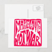 Make Love, not War - Hippie Design for Peace Briefkaart (Voorkant / Achterkant)
