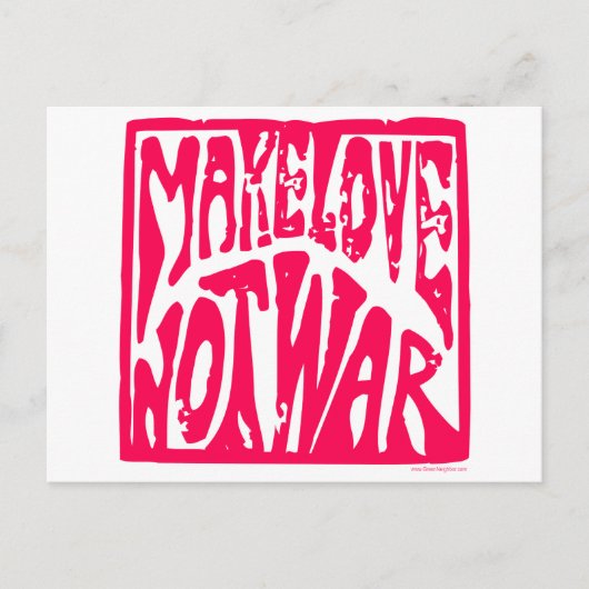 Make Love, not War - Hippie Design for Peace Briefkaart (Voorkant)