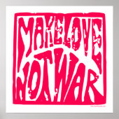 Make Love, not War - Hippie Design for Peace Poster (Voorkant)