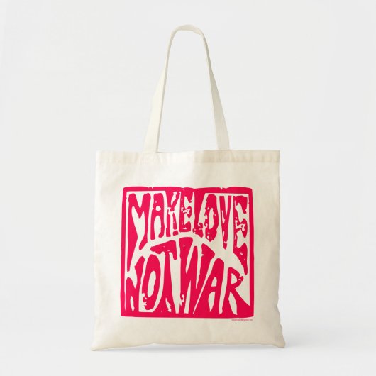 Make Love, not War - Hippie Design for Peace Tote Bag (Voorkant)