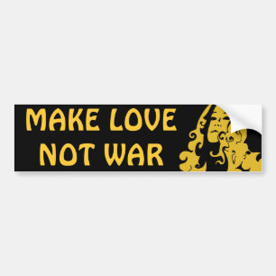 Make Love Not War Hippie Girl Bumpersticker