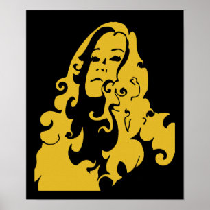 Make Love Not War Hippie Girl Poster