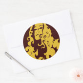 Make Love Not War Hippie Girl Ronde Sticker (Envelop)