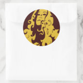 Make Love Not War Hippie Girl Ronde Sticker (Tas)