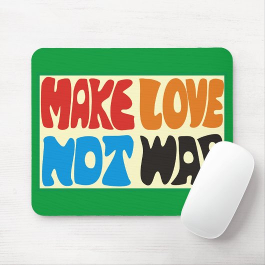 Make love not war Hippie Spruch Muismat (Met muis)