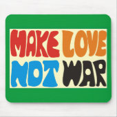 Make love not war Hippie Spruch Muismat (Voorkant)