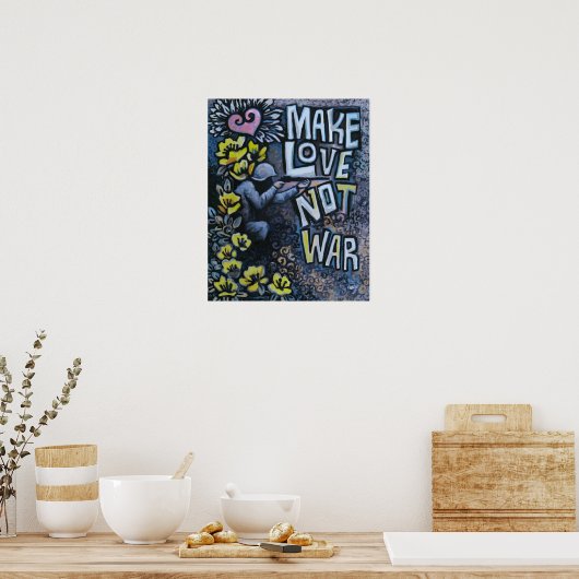 Make Love, not War: Propaganda Poster 16 x 20 inch (Keuken)