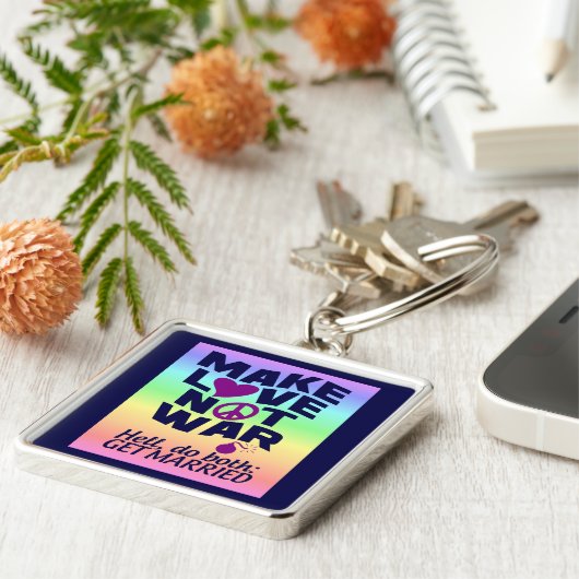 Make Love Not War-sleutelketen Sleutelhanger (Zijkant)