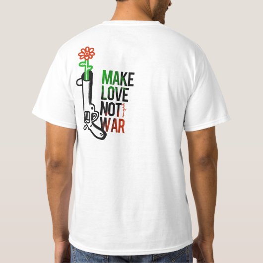Make love not war t-shirt (Achterkant)