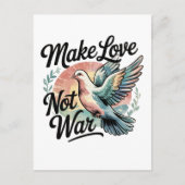 Make Love Not War Watercolor Dove Briefkaart (Voorkant)