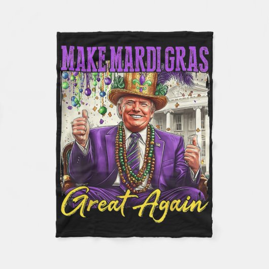 Make Mardi Gras Great Again  Fleece Deken (Voorkant)