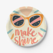 Make Me Shine Quote Cute Retro Sunglasses Papieren Bordje (Voorkant)