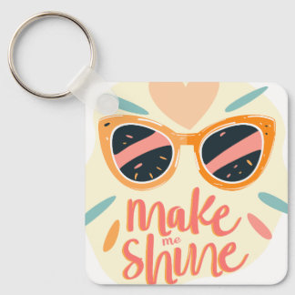 Make Me Shine Quote Cute Retro Sunglasses Sleutelhanger
