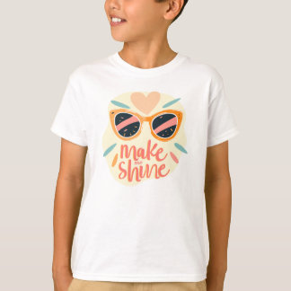 Make Me Shine Quote Cute Retro Sunglasses T-shirt