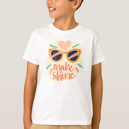 Make Me Shine Quote Cute Retro Sunglasses T-shirt (Voorkant)