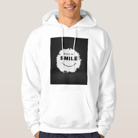 Make Me Smile Zwart-wit T-shirt | Trendy Mi (Voorkant)