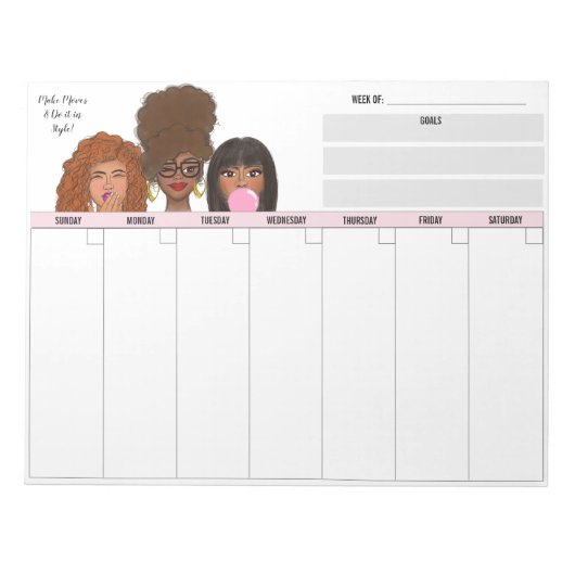 Make Moves Weekly Notepad Notitieblok (Voorkant)