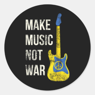 Make Music Not War gitaarliefhebbers & Pea Ronde Sticker